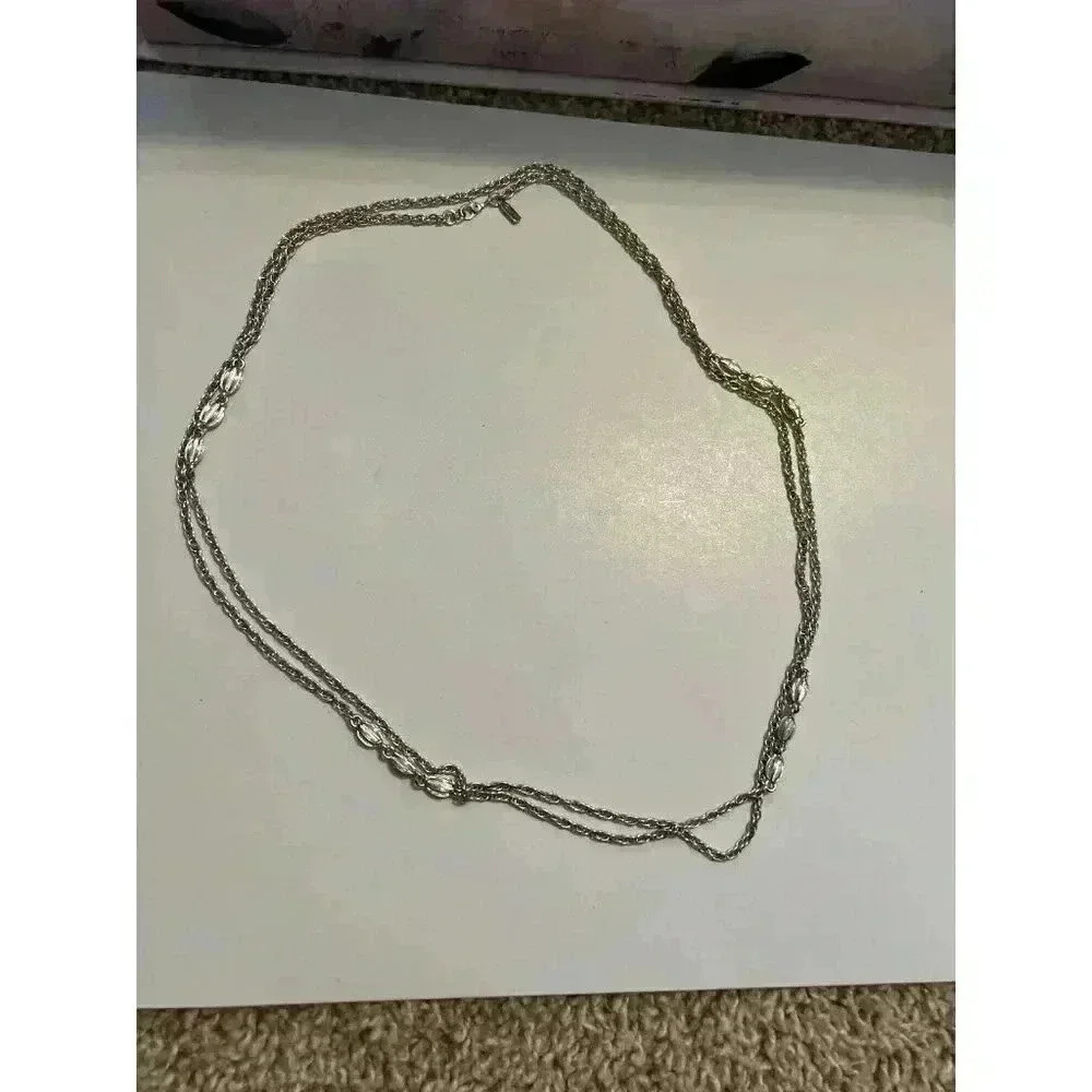 Monet | Vintage Silver Tone Wrap Beaded Necklace